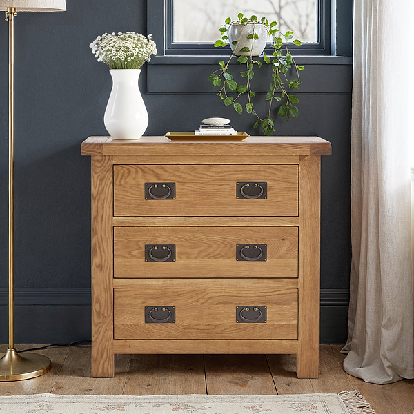 Zelah Oak 3 Drawer Chest