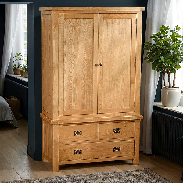 Zelah Oak 3 Drawer Wardrobe