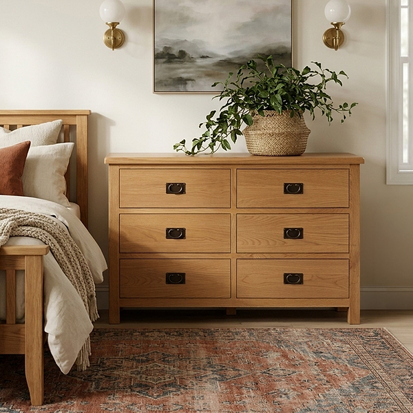 Surrey Oak Large Chest Of Drawers