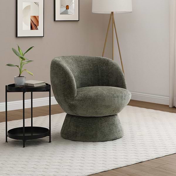 Kendal Woven Chenille Tulip Swivel Chair
