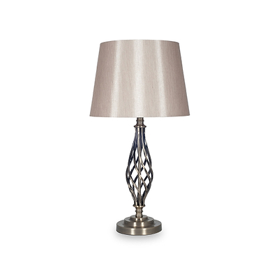 Jenna Silver Metal Twist Detail Table Lamp