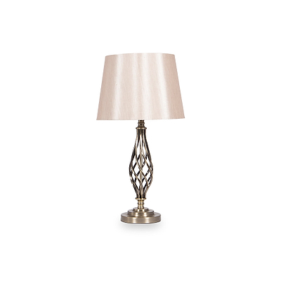 Jenna Antique Brass Metal Twist Detail Table Lamp