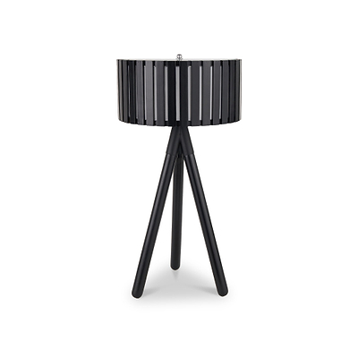 Rabanne Slatted Black Wood Tripod Table Lamp