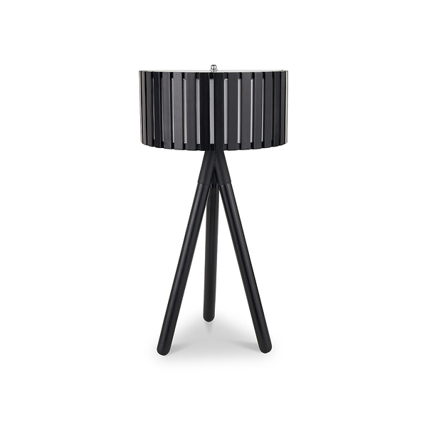 Rabanne Slatted Black Wood Tripod Table Lamp