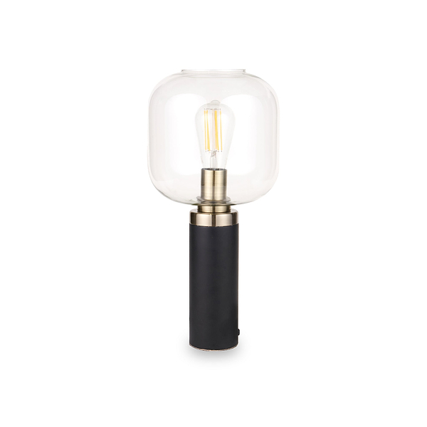 Florence Black Metal & Glass Table Lamp