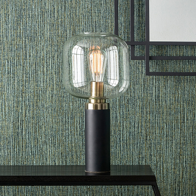 Florence Black Metal & Glass Table Lamp