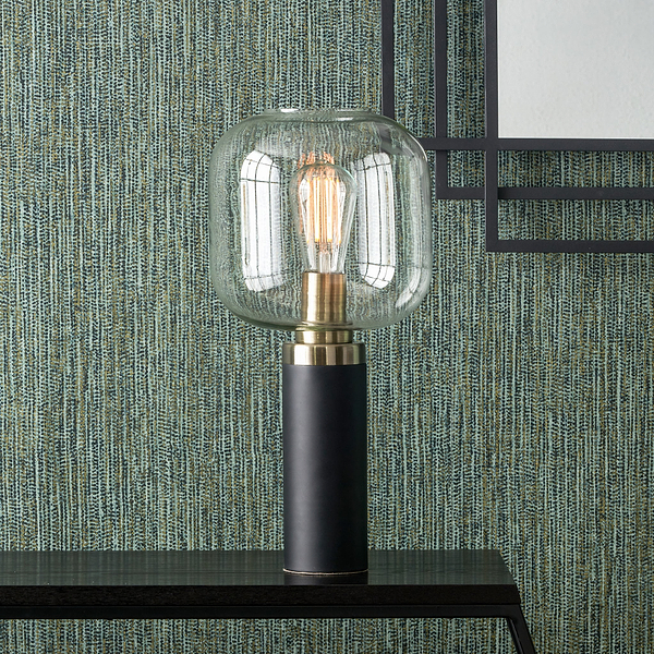 Florence Black Metal & Glass Table Lamp