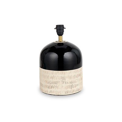 Lotta Black and Natural Stoneware Table Lamp