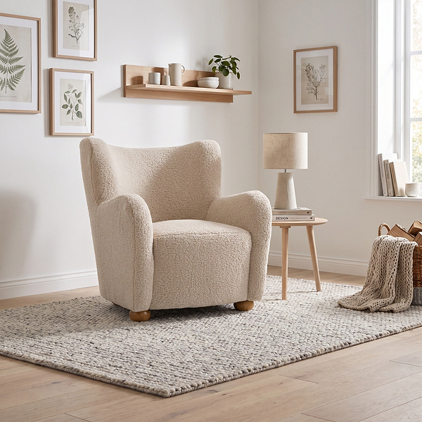 Haworth Curved Borg Accent Chair