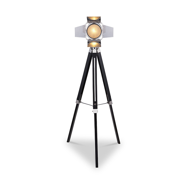 Hereford Silver and Black Tripod Floor Lamp