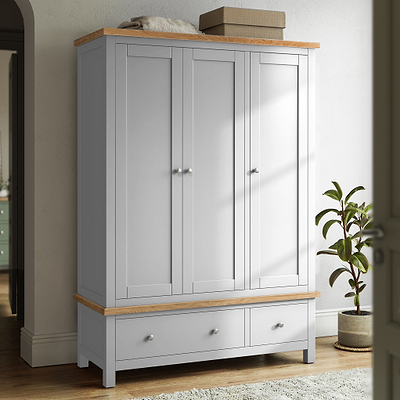 Farro Triple Wardrobe with Drawers
