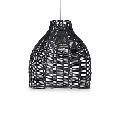 Caswell Black Rattan Coche Pendant