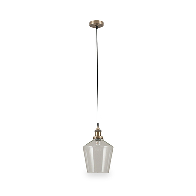 Emmanuelle Antique Brass Metal and Clear Glass Pendant