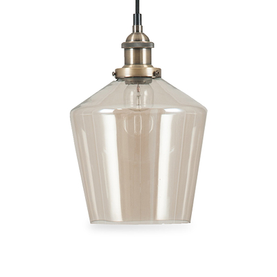 Emmanuelle Antique Brass Metal and Lustre Glass Pendant