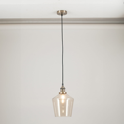 Emmanuelle Antique Brass Metal and Lustre Glass Pendant