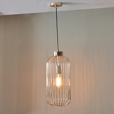 Dania French Gold Metal Wire Tall Pendant