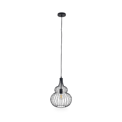 Dania Matt Black Metal Shaped Wire Pendant