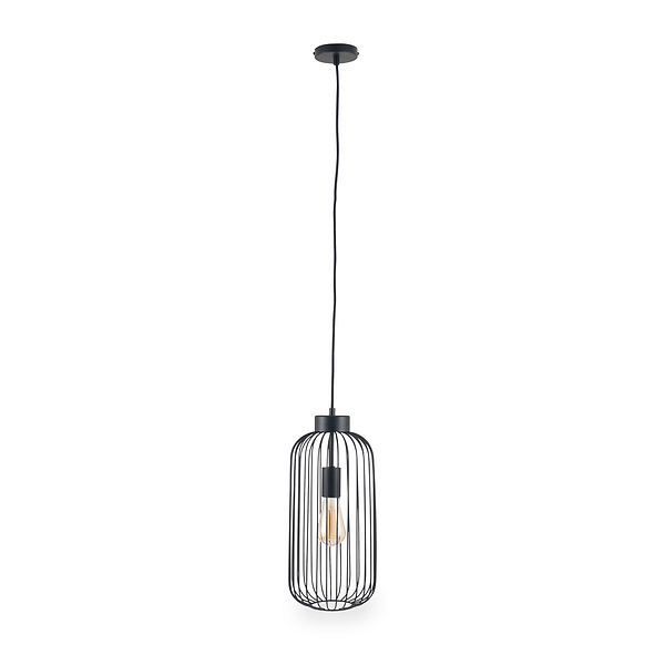 Dania Matt Black Metal Wire Tall Pendant