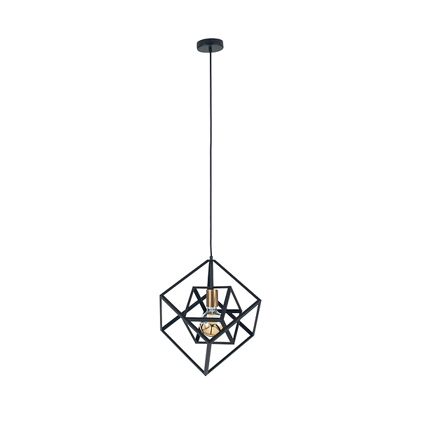 Alessio Matt Black Metal Cube Pendant