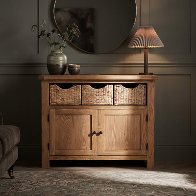 Zelah Oak Sideboard with Baskets
