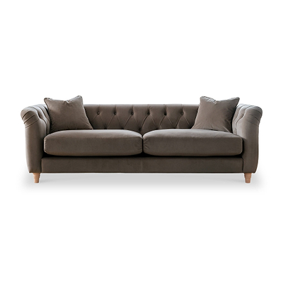 Clarence Velvet Chesterfield 3 Seater Sofa