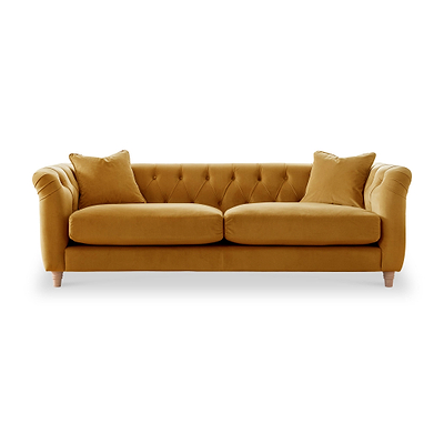 Clarence Velvet Chesterfield 3 Seater Sofa