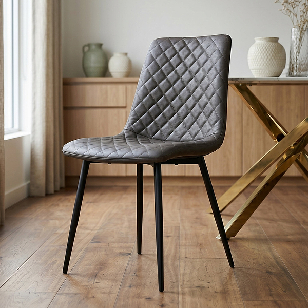 Brogan Faux Leather Quilted Back Dining Chair