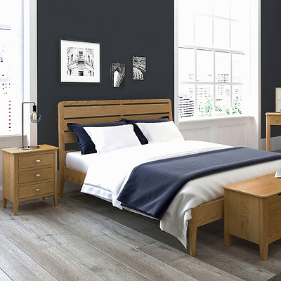 Alba Oak 3 Drawer Bedside Table