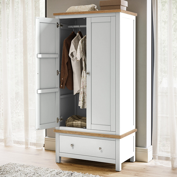 Farro Double Wardrobe with Drawers