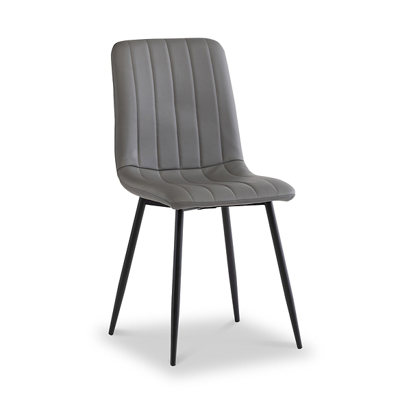 Geri Grey Faux Leather Curved Seat Dining Chair