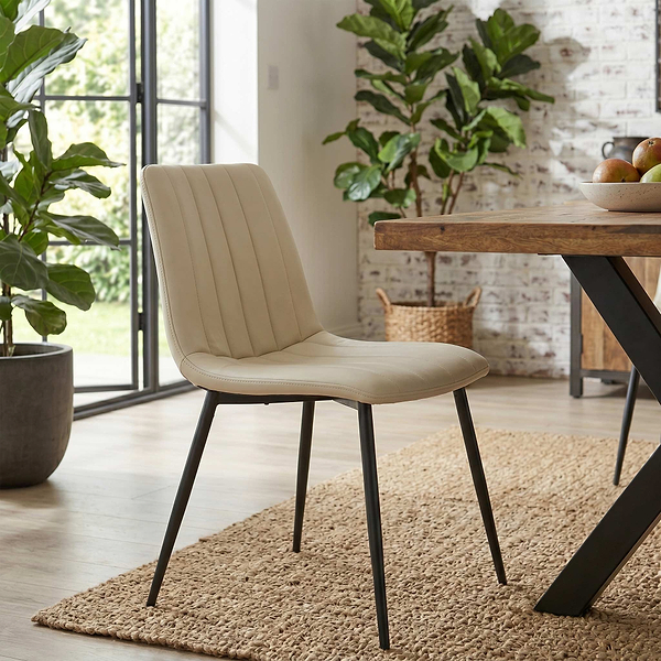 Geri Faux Leather Curved Seat Dining Chair