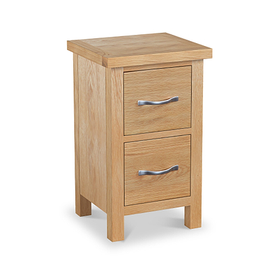 Newlyn Oak 2 Drawer Slim Bedside Table