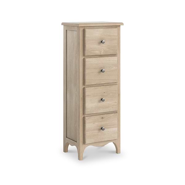 Celine Washed Oak 4 Drawer Tallboy Chest