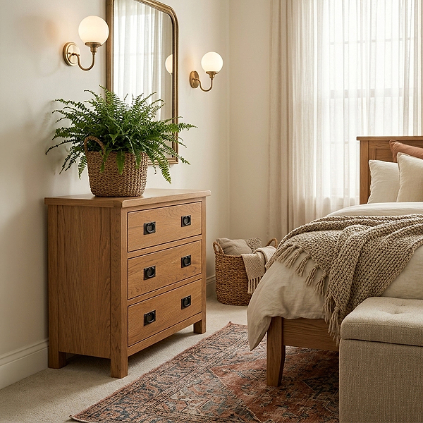 Surrey Oak 3 Drawer Chest