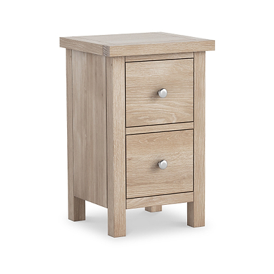 Farro Washed Oak Slim Bedside Table