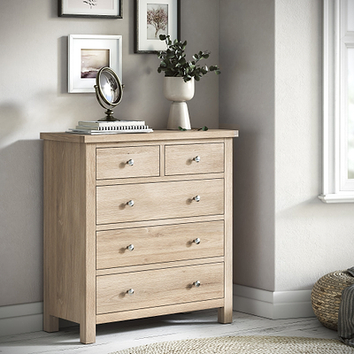 Farro Washed Oak 2 Over 3 Chest Of Drawers