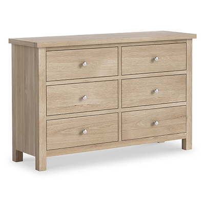 Farro Washed Oak 6 Drawer Chest