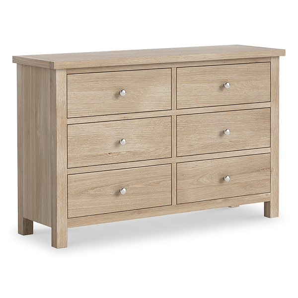 Farro Washed Oak 6 Drawer Chest