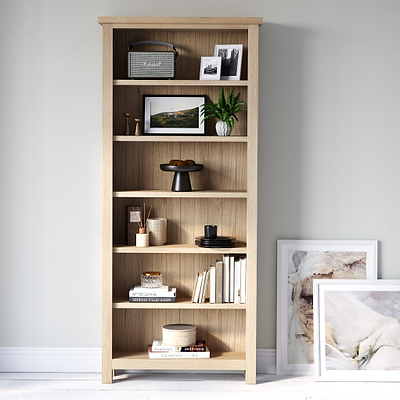 Farro Washed Oak Large Bookcase