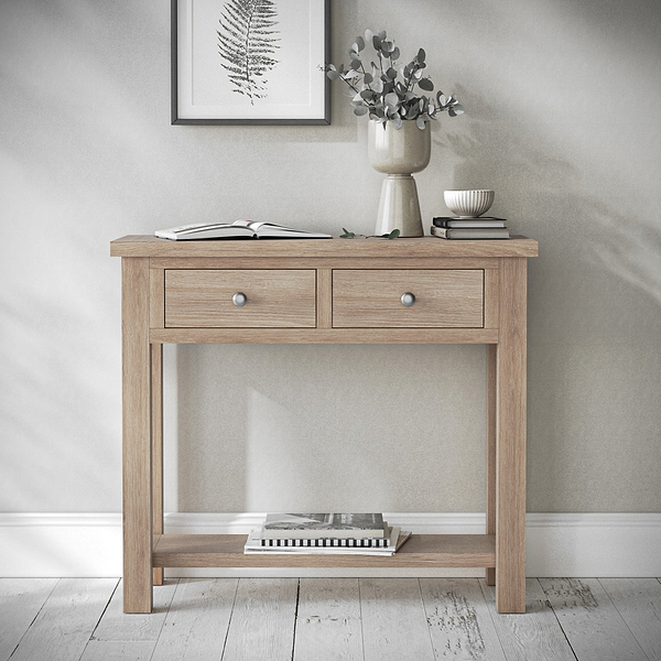 Farro Washed Oak Console Table