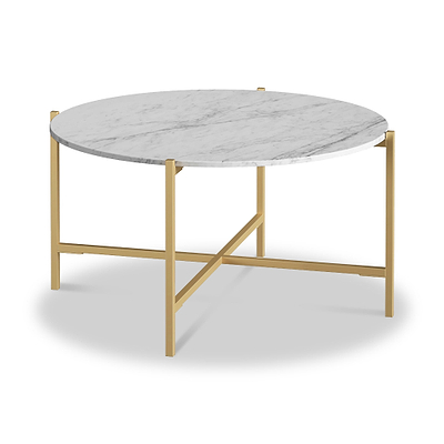 Pimlico Marble Round Coffee Table with Gold Frame