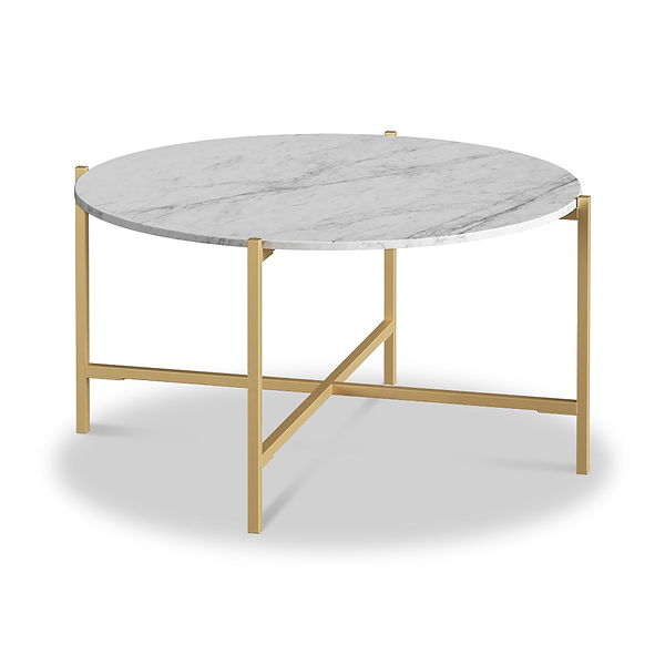 Pimlico Marble Round Coffee Table with Gold Frame