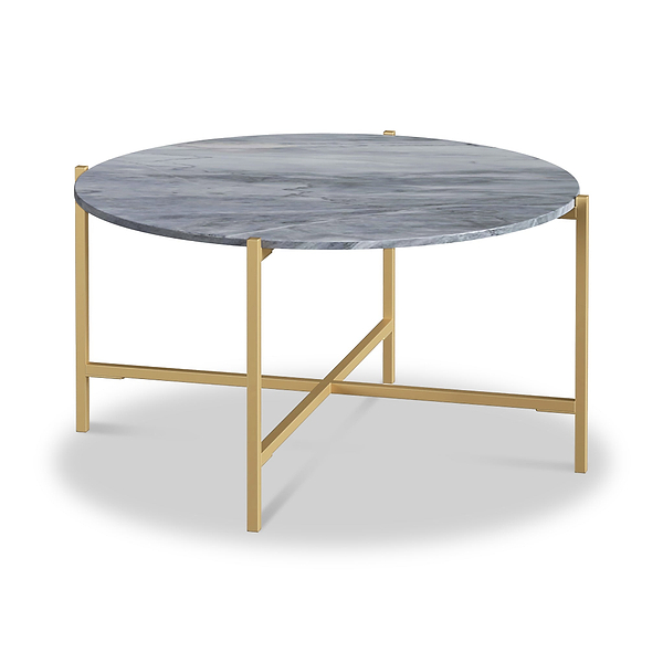 Pimlico Marble Round Coffee Table with Gold Frame
