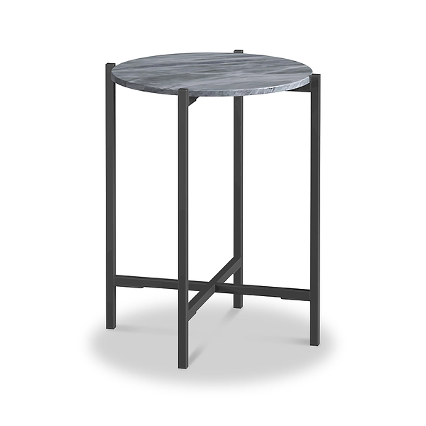 Pimlico Marble Round Side Table with Grey Frame