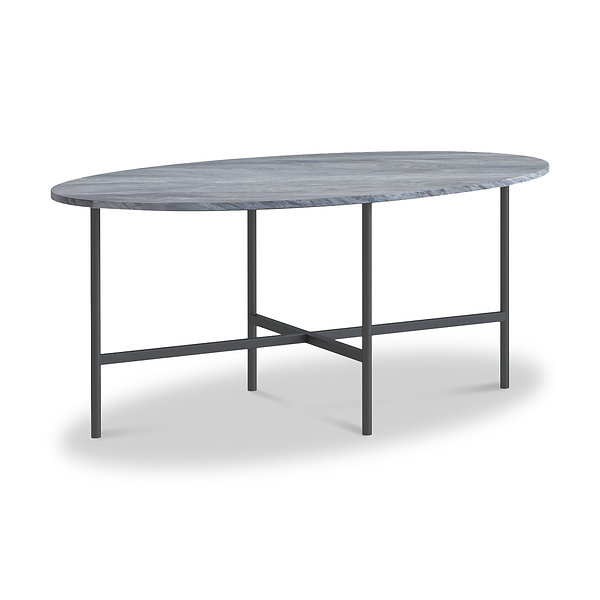 Pimlico Marble Oval Coffee Table with Grey Frame