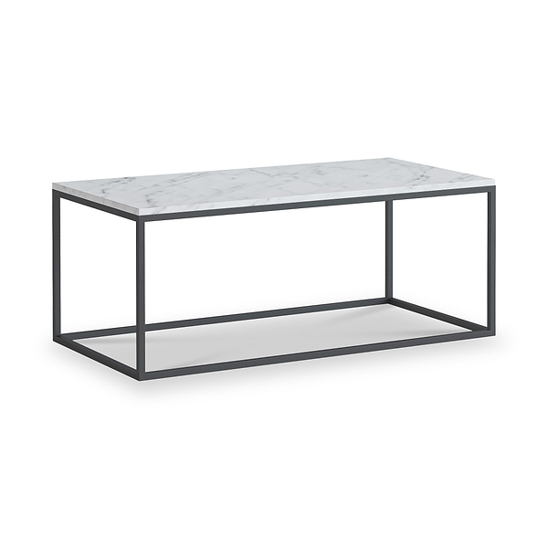 Pimlico Marble Rectangular Coffee Table with Grey Frame