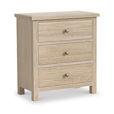 Trelan Washed Oak 3 Drawer Chest of Drawers