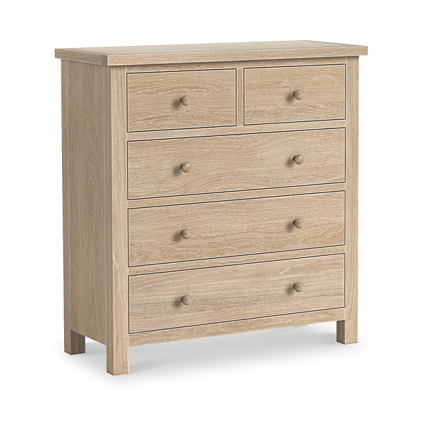 Trelan Washed Oak 2 Over 3 Chest of Drawers