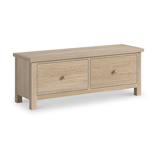 Trelan Washed Oak 2 Drawer Blanket Bench