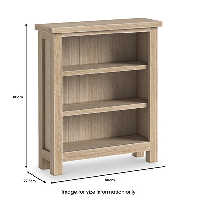 Trelan Washed Oak Low Bookcase